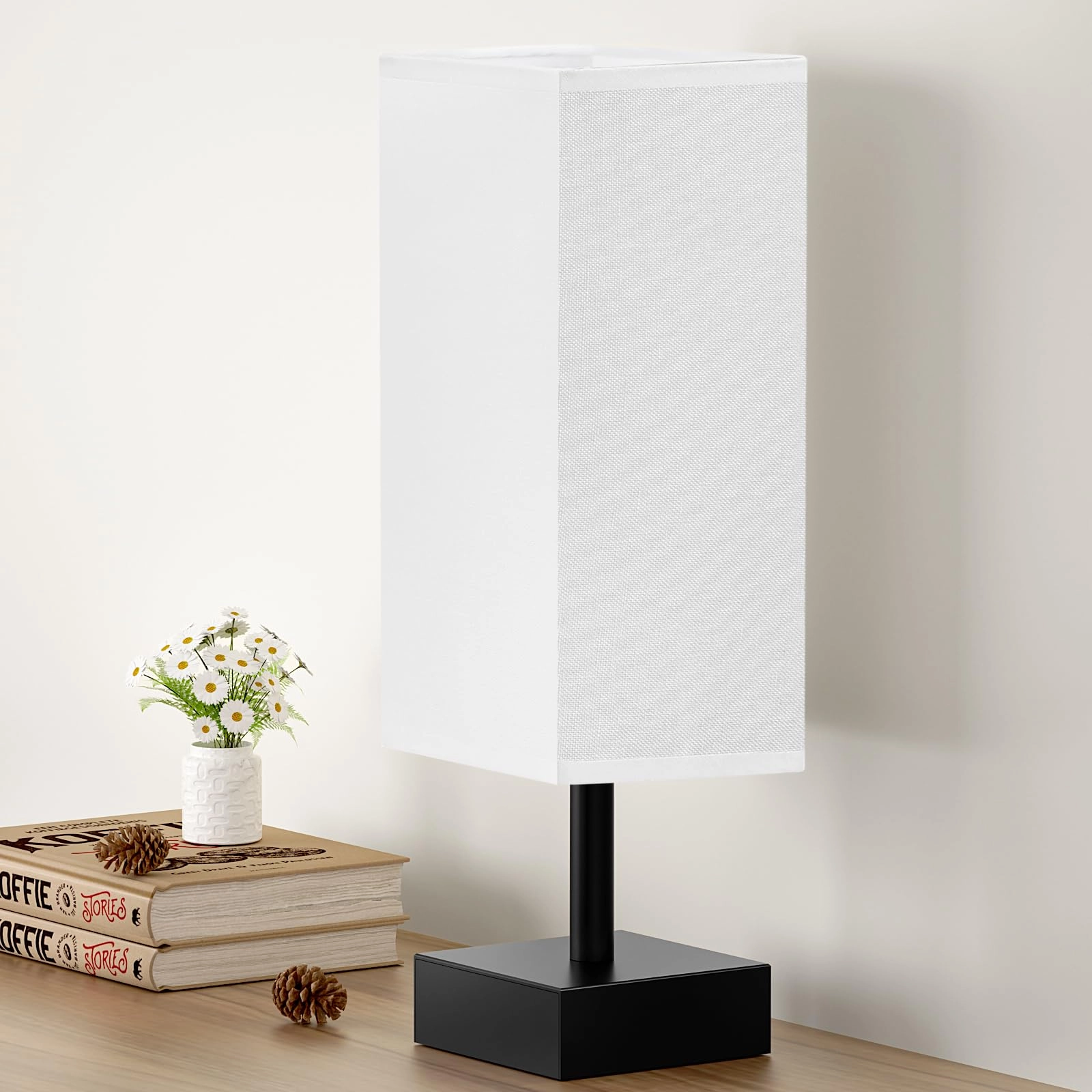 S6-16 - Linen Black Small Table Lamp