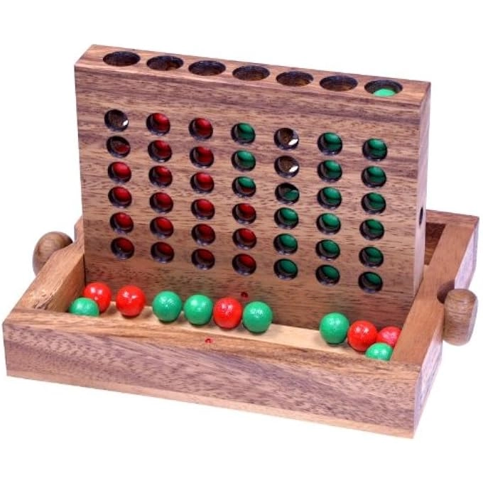 FOUR IN ONE ROW - Wooden Coloured Balls