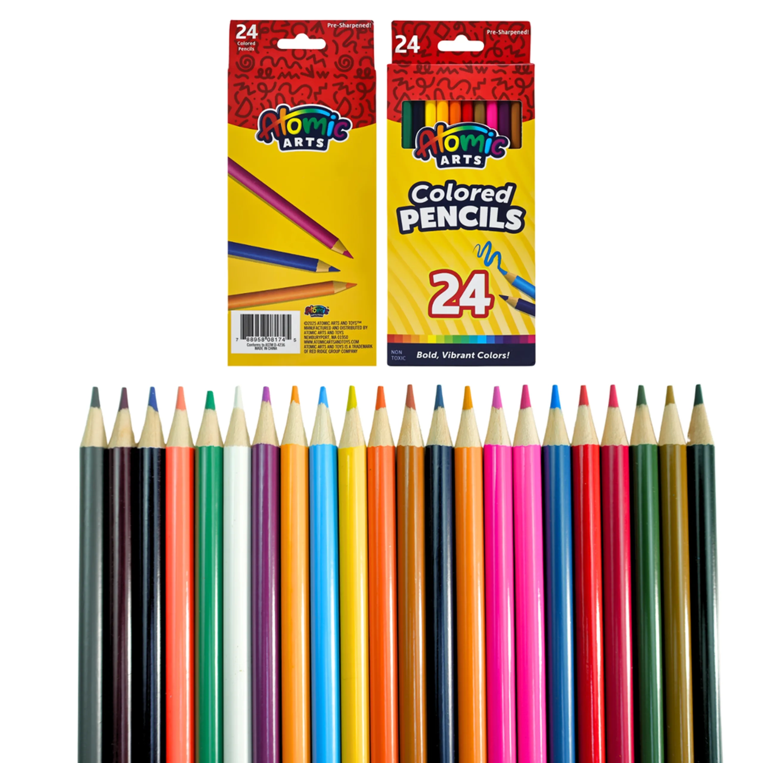 Atomic Arts Colored Pencils - 24 Pcs