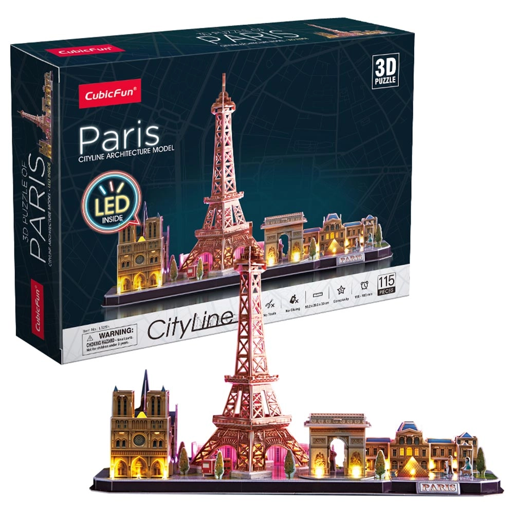 City Line Paris 3D Puzzle (ALGT-L525H) - 115 pcs, LED