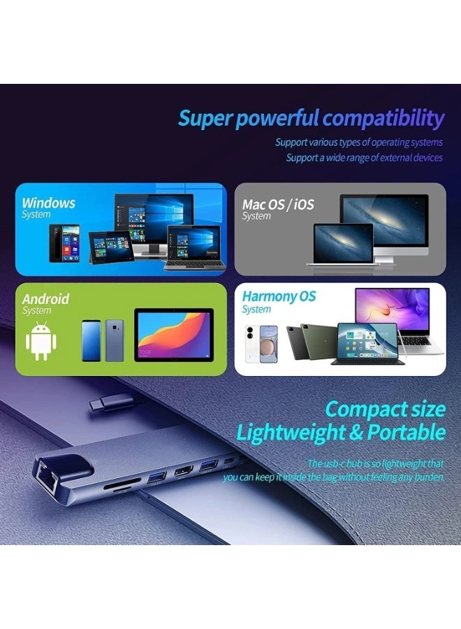 USB C Hub - 4K HDMI 2 USB 3.0 100W PD