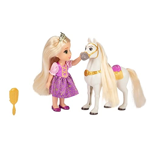 Rapunzel Doll - 6” / 15cm Tall Iconic Purple Dress + Maximus - Majestic Saddle Ages 3+