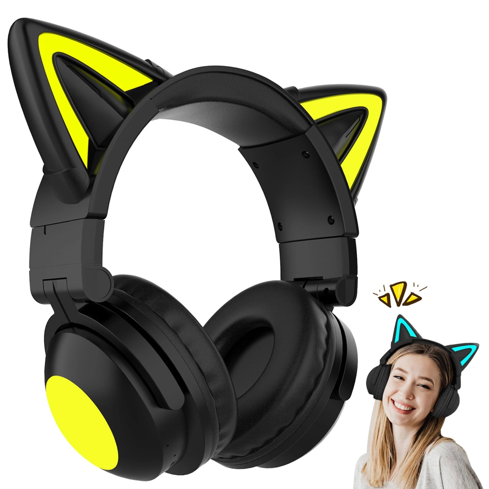 Cat Ear Bluetooth Headphones Wireless Headphone