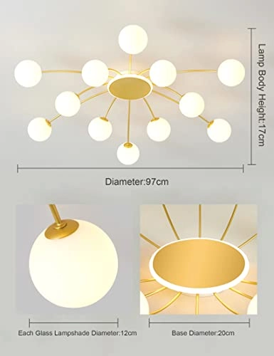 Sputnik Chandelier - white light neutral light warm light