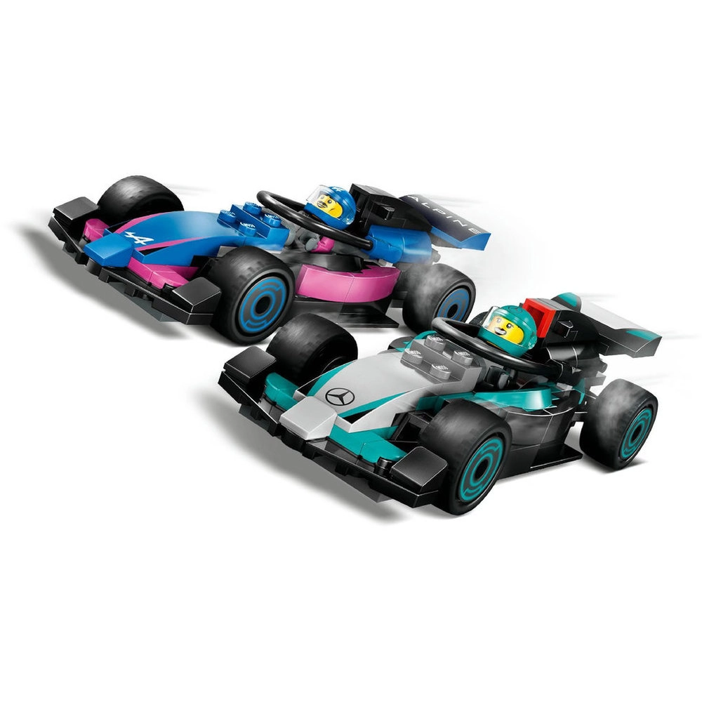 F1 Garage (60444) + Mercedes-AMG + Alpine Cars