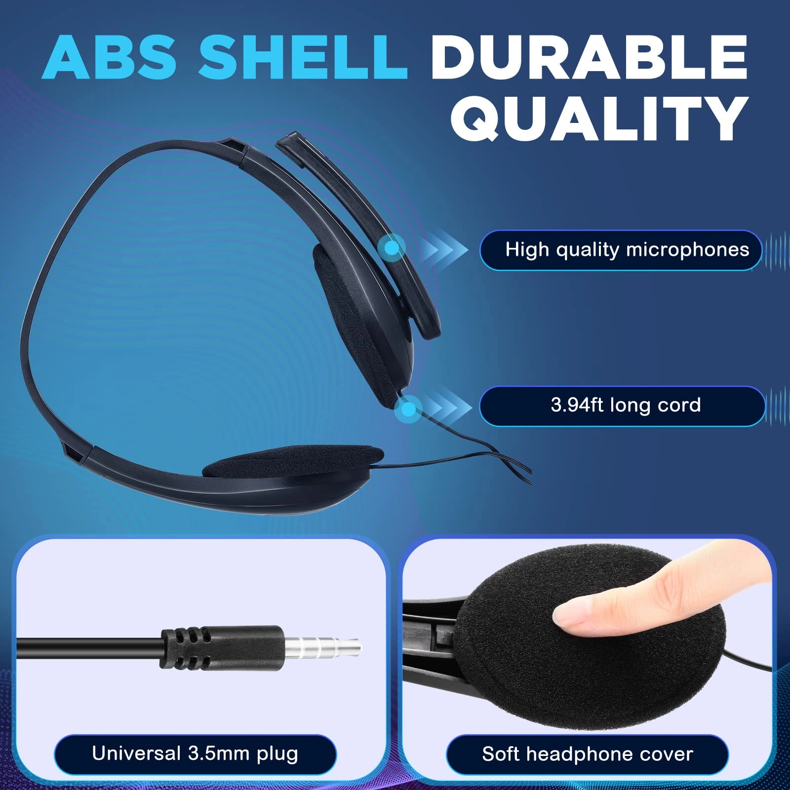 20 Pack Bulk Classroom Headphones Wired Headphone