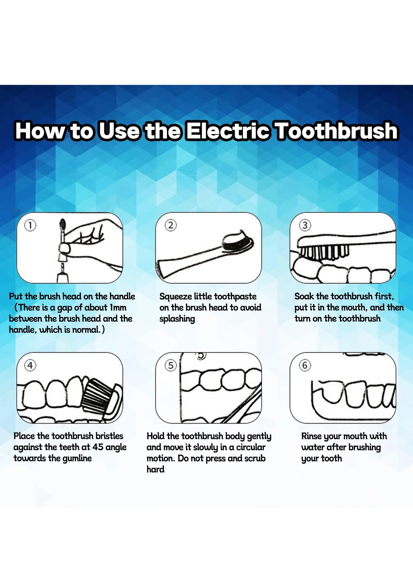 Sonic Electric Toothbrush - 4 Cleaning Modes 6 Dupont Brush Heads 40000 VPM