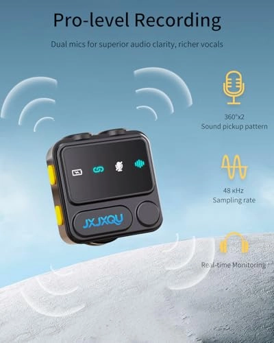 Wireless Lavalier Microphone - 30H+ Battery Life USB Type-C