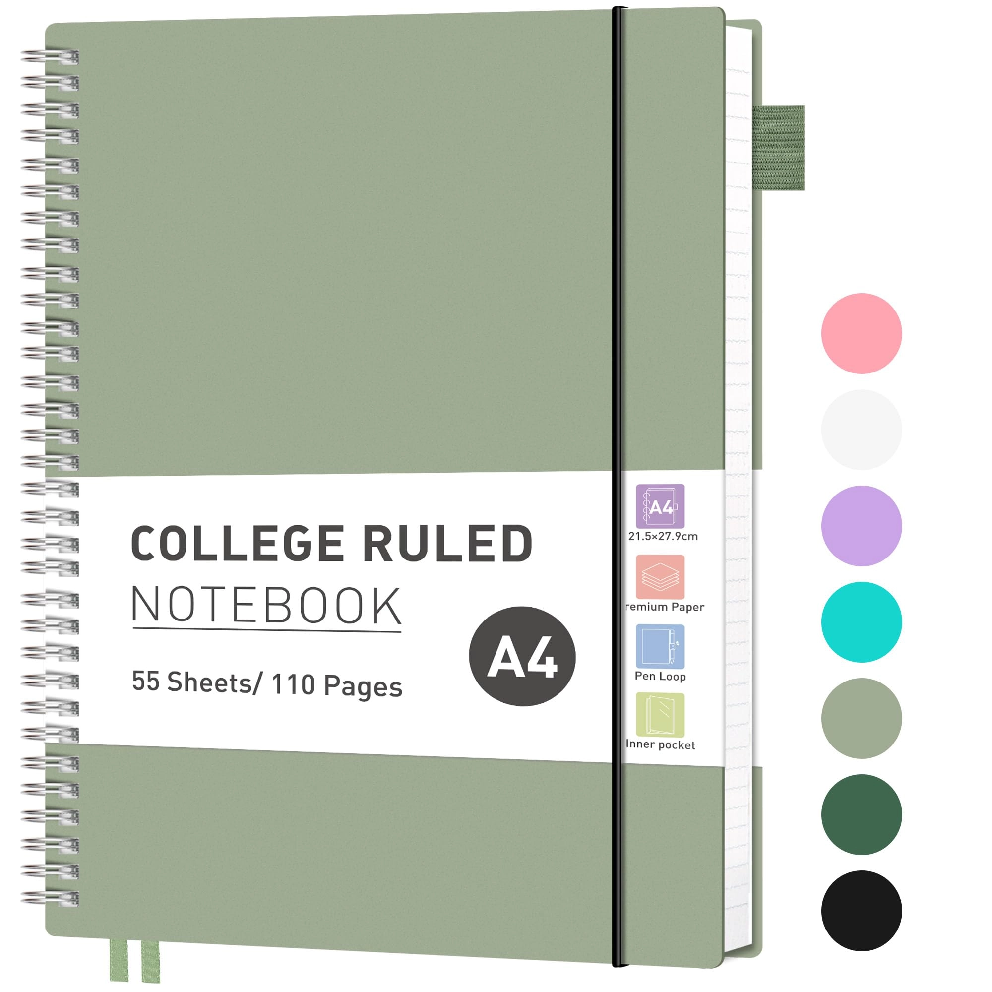 Notebook A4 Spiral - Lined 55 Sheets