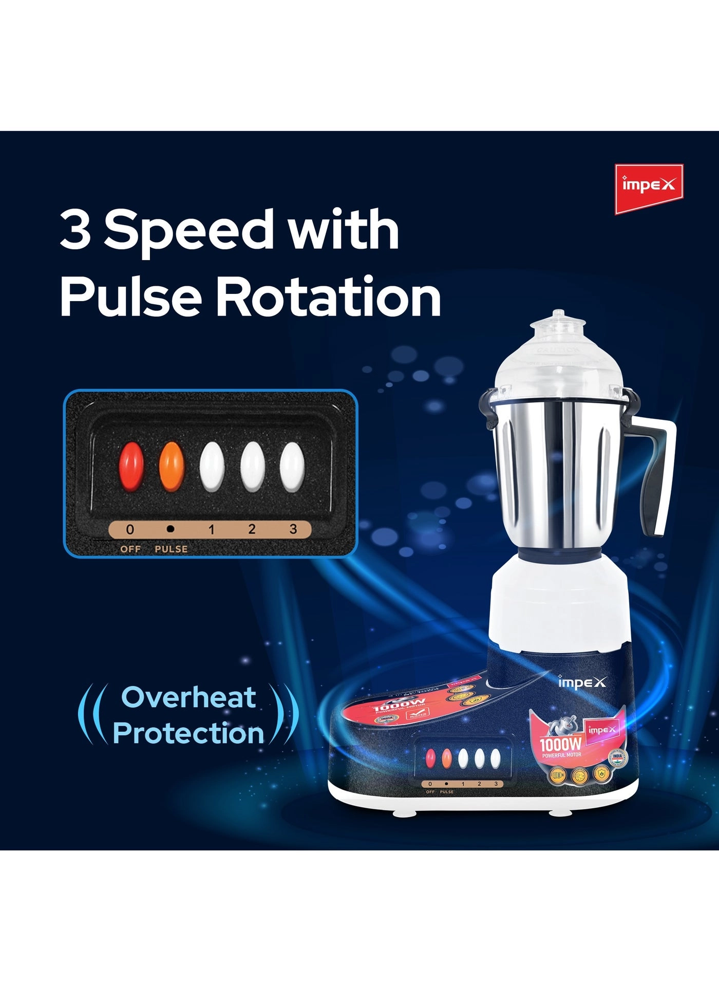 4-in-1 Mixer Grinder - 1.5L 1000W