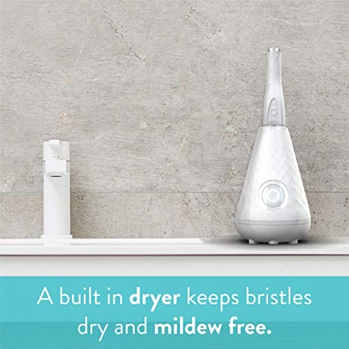 UV Sanitizing Sonic Toothbrush and Cleaning Station - Dual Speed White