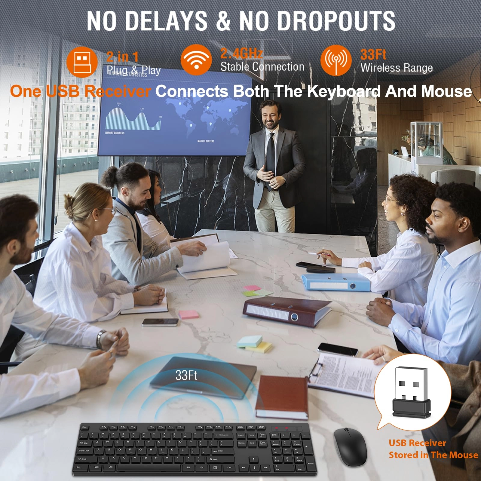Keyboard and Mouse Combo - QWERTY Wireless