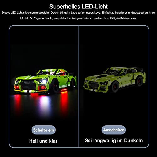 LED Lighting Kit for LEGO Technic Ford Mustang Shelby GT500 - Copper 1 5V