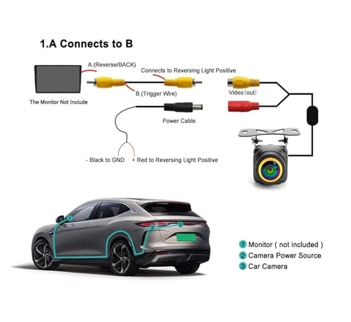 Intelligent Dynamic Trajectory Car Rear View Camera - Night Vision Wire 4K AHD 1080P