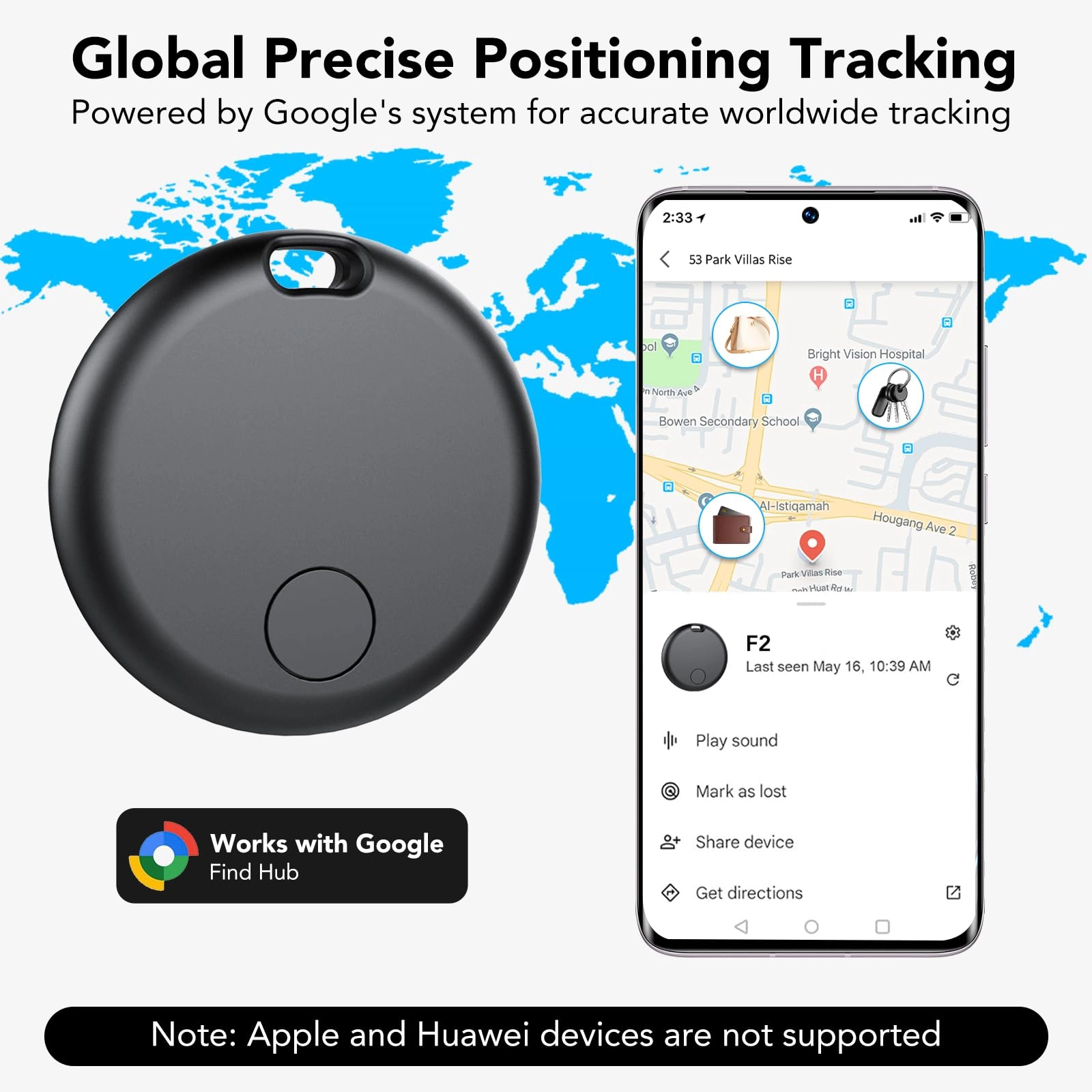 Smart Tracker Tags - Android IP67 40 Meters