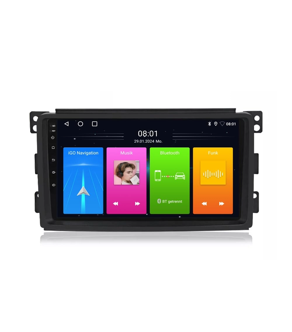 jojono Navigator C + Camera 8379 - CarPlay Android GPS Navigation Compatible with Smart Fortwo Forfour 451 453