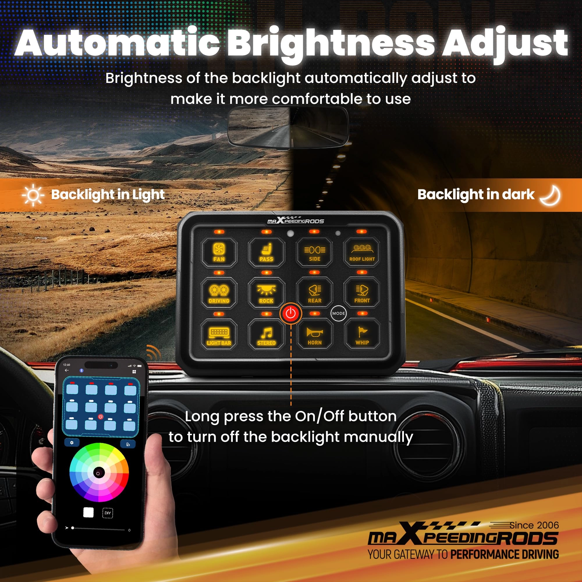 RGB Remote App Control Switch Panel - 12 Gang 12/24V