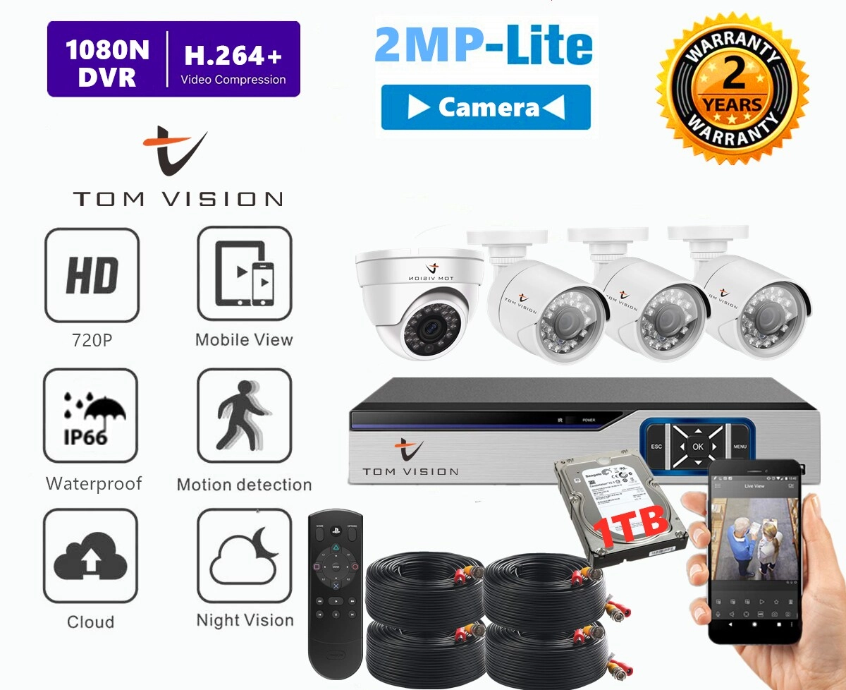 4CH 1080N AHD DVR + 1080P Bullet Camera - 4PCS + Hard Disk - 1TB