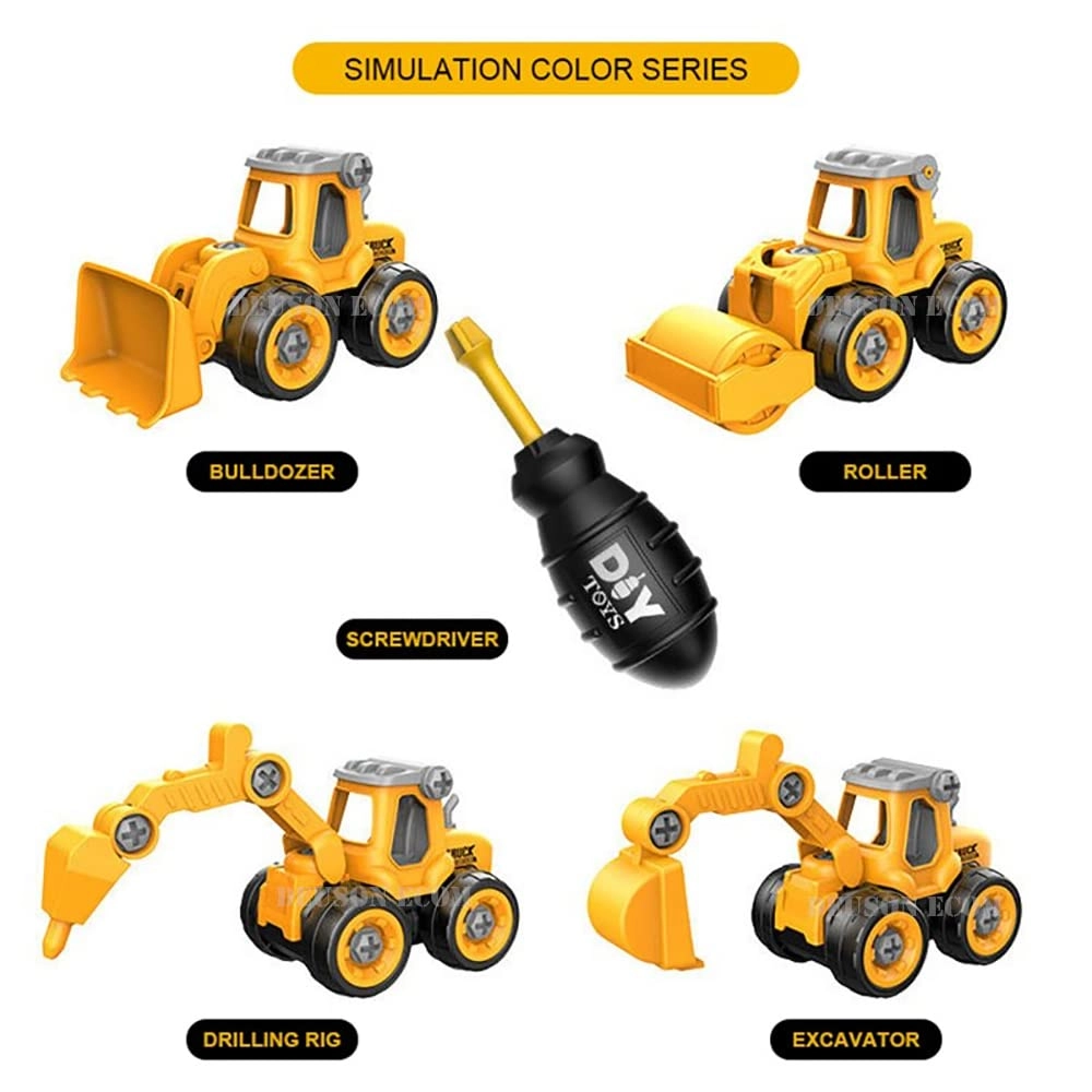 DIY 4Set - Construction Vehicles Multicoloured