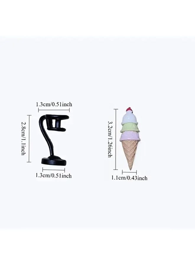 Miniature Ice Cream Cone Set - 4 pcs