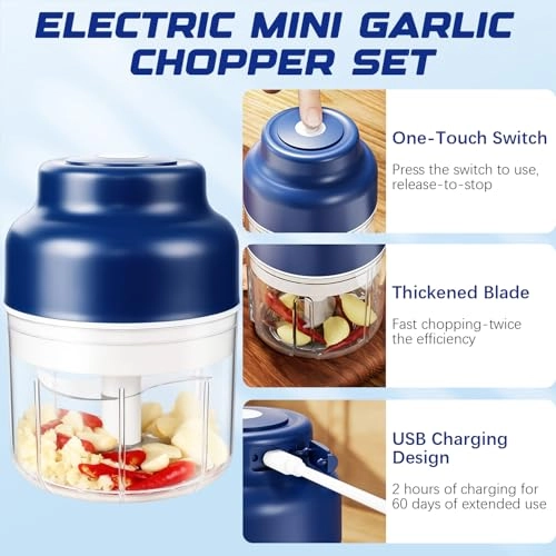 Electric Mini Garlic Chopper Set - 1 Centiliters USB charging