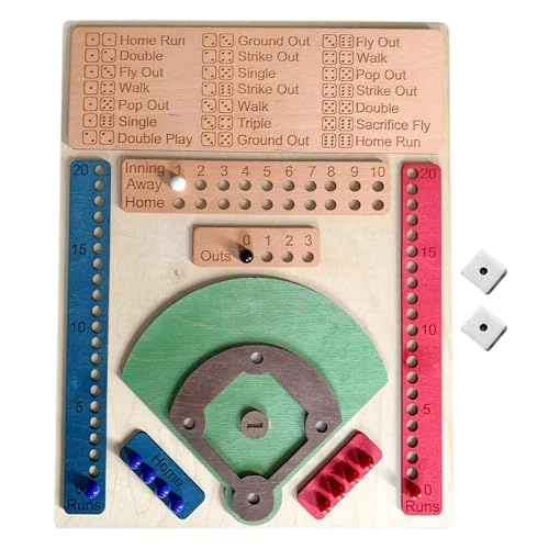 Baseball Dice Game - Wooden Chessboard+beads