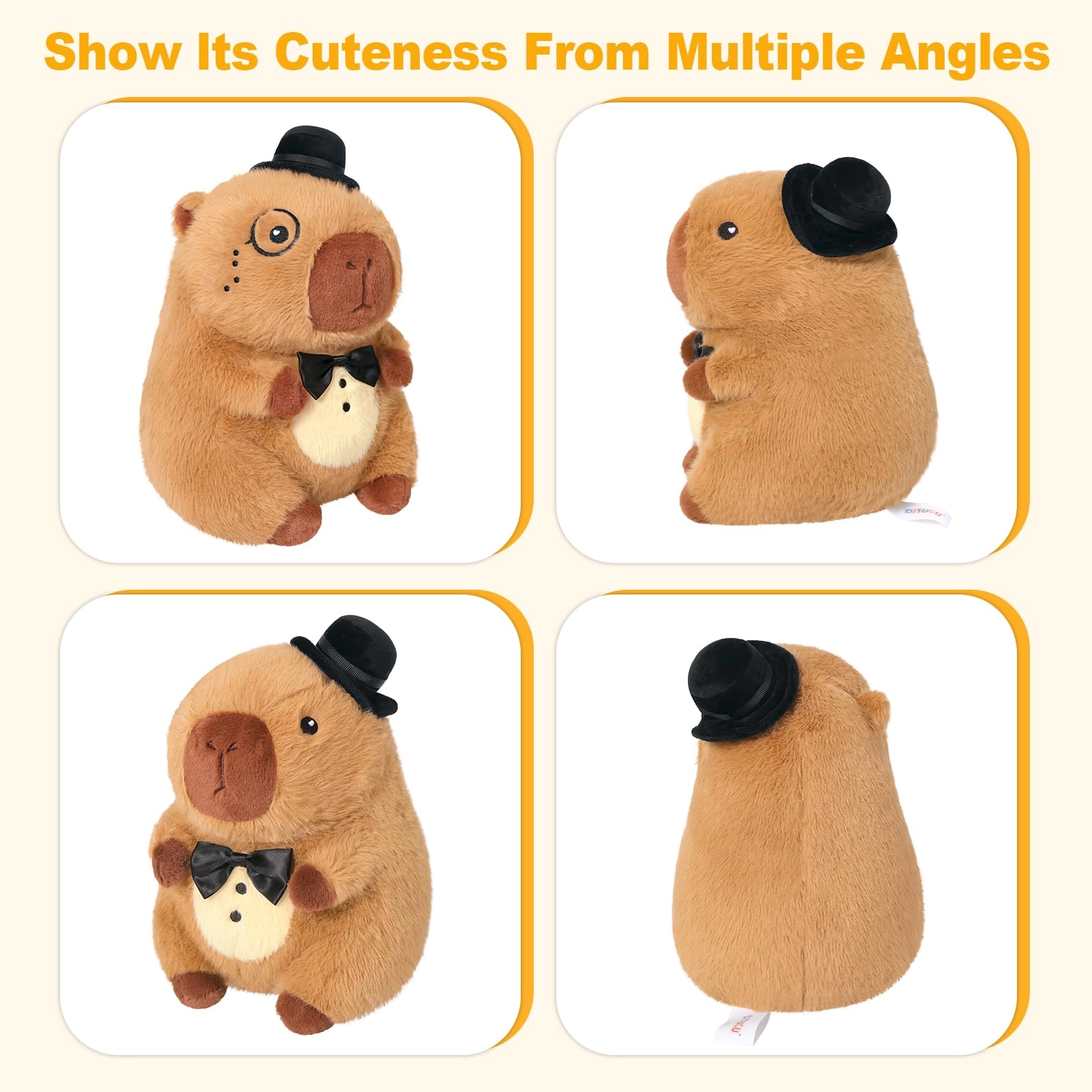 Capybara Plush - 9 inch Strawberry Hat