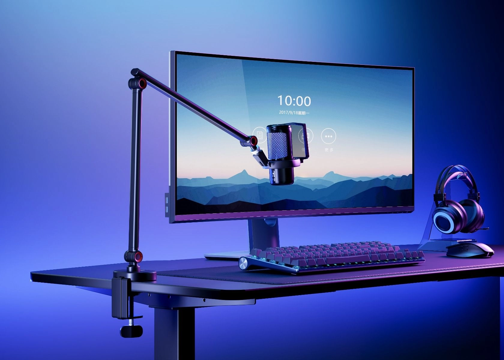 Pivot Core - Microphone Arm Black Clamp 1 KG