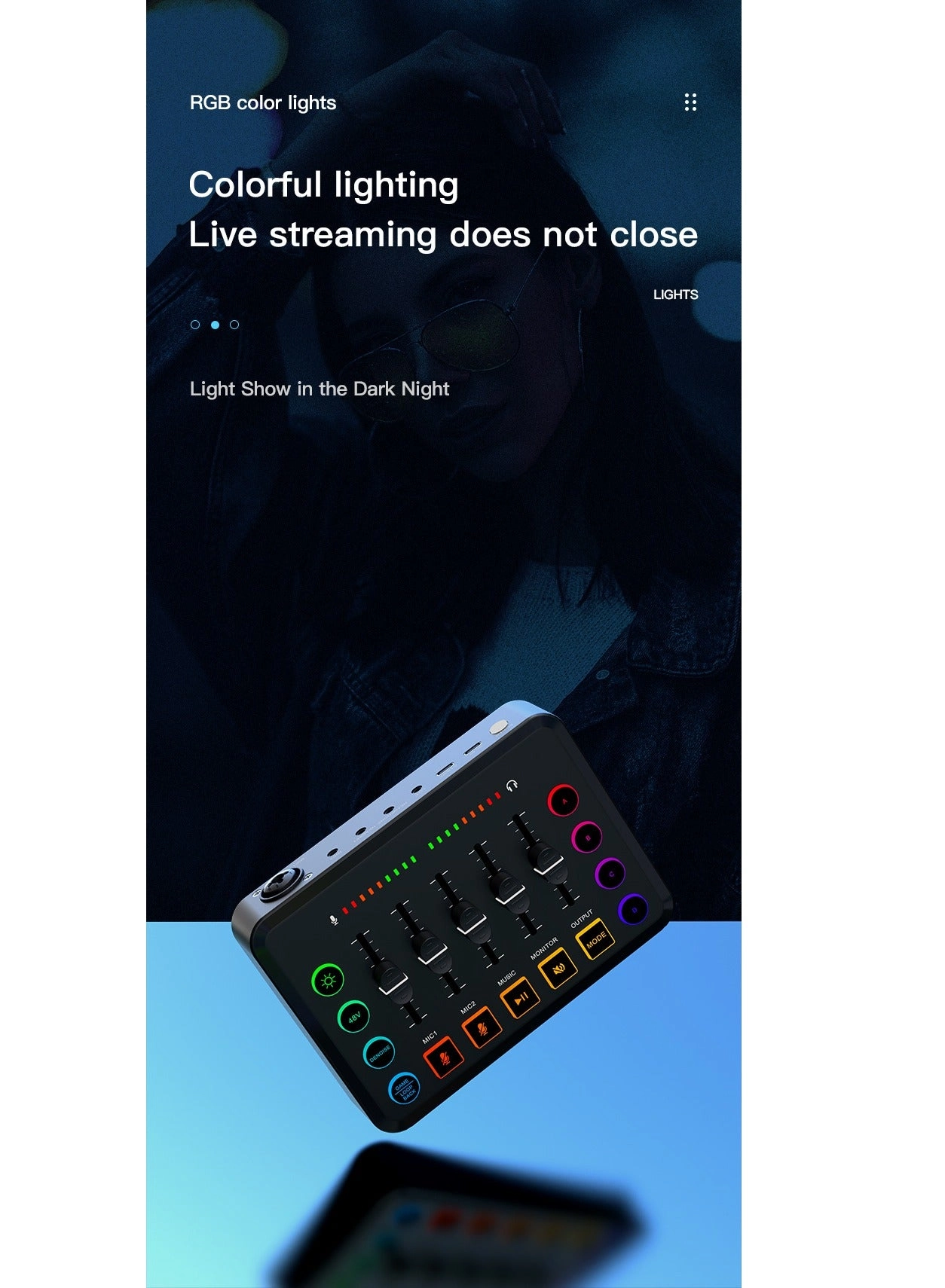 AmpliGame SC3 - XLR 48V Phantom Power RGB