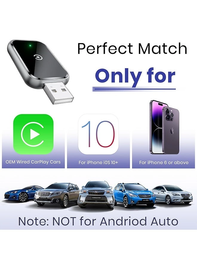 Wireless CarPlay Adapter - Mini Size USB & USB-C
