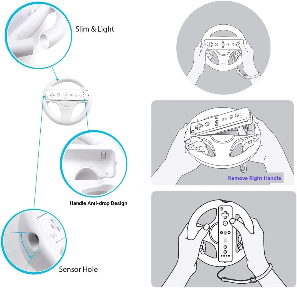 Steering Wheel + Zapper Gun - Wii Wii U Remote