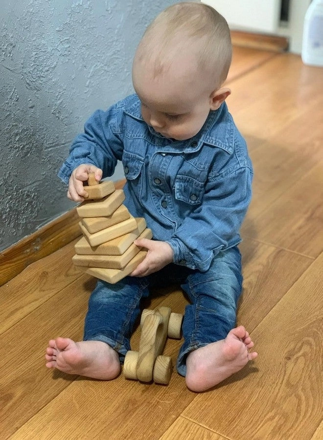 Natural Wooden Stacking Ring Montessori-Inspired