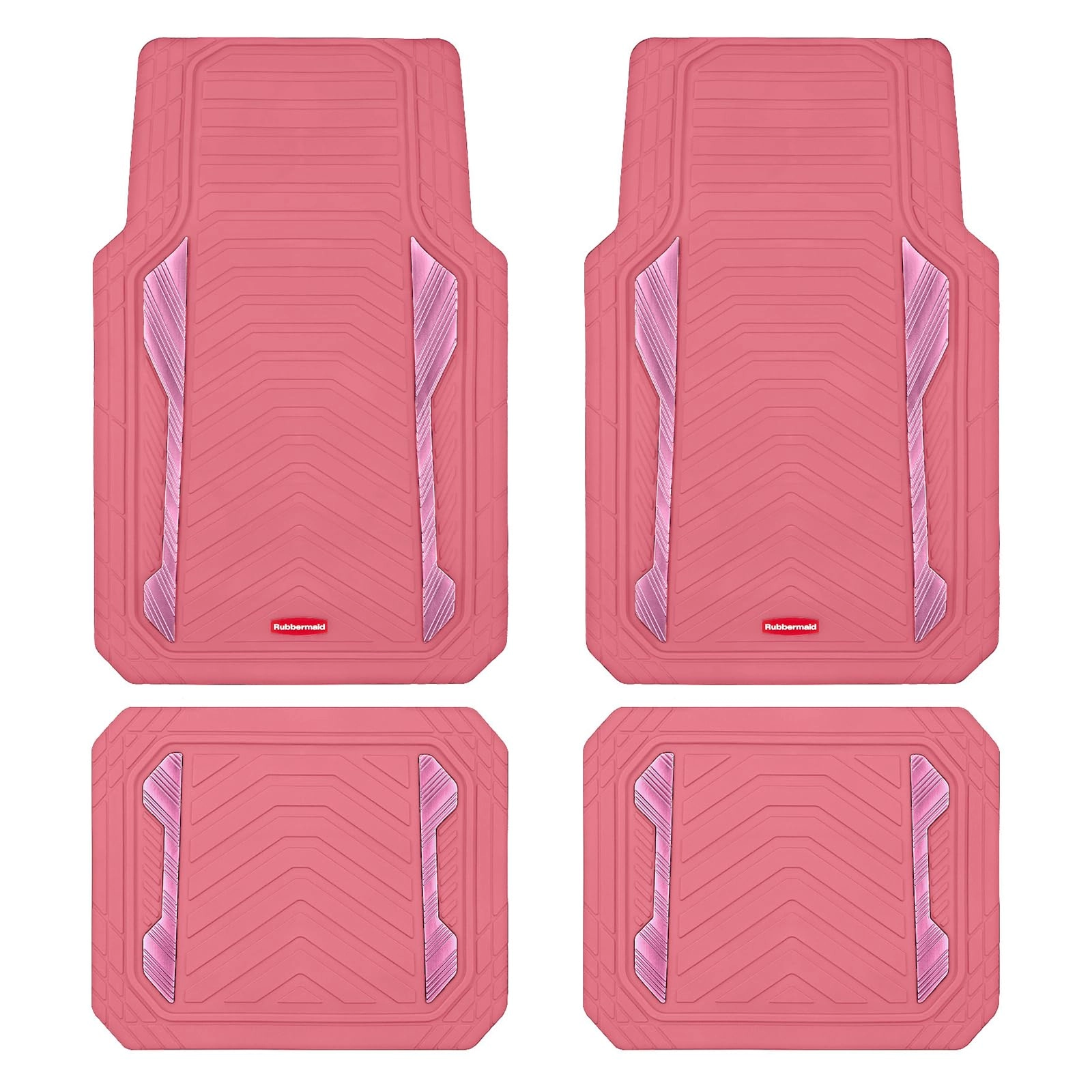 Car Floor Mat - Pink & Silver Universal Fit All-Weather