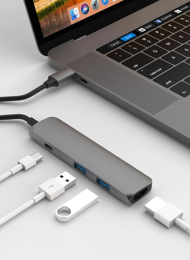 USB Type-C Adapter - 4 Port Grey