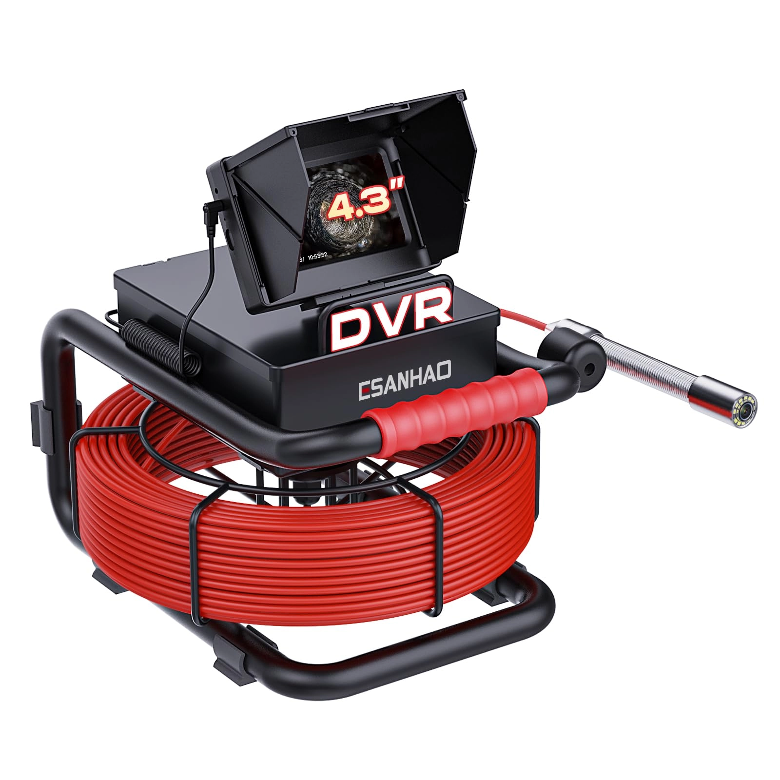 ESANHAO Pipeline Inspection Camera - 4.3 Inch IP68 12 LED Lights