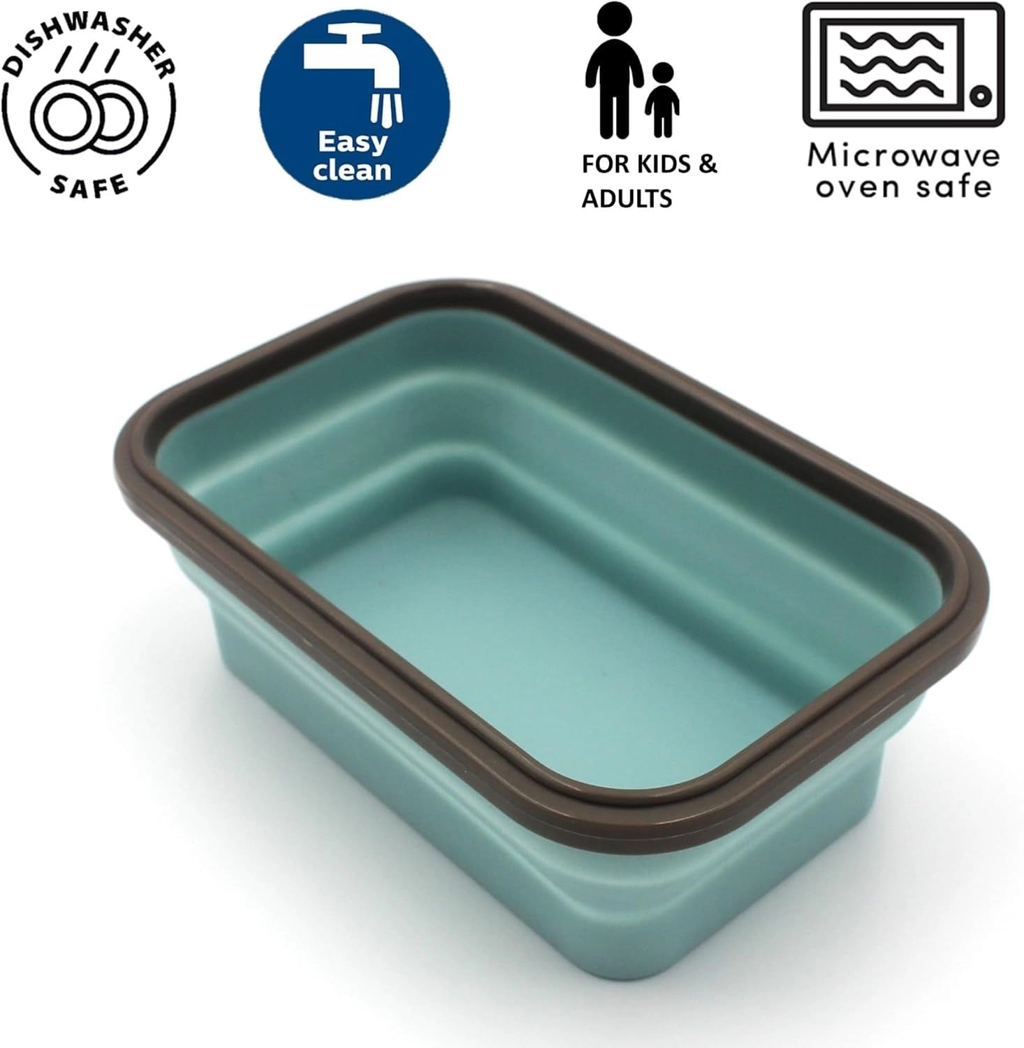 Silicone School Lunch Box - 2 Set Collapsible Microwave & Dishwasher Safe