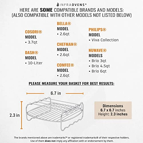 Air Fryer Skewer Rack Grate - Stainless Steel