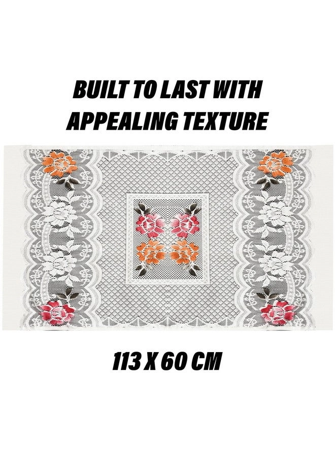 Fridge Top Cover - Net Jhalar Cotton Cream