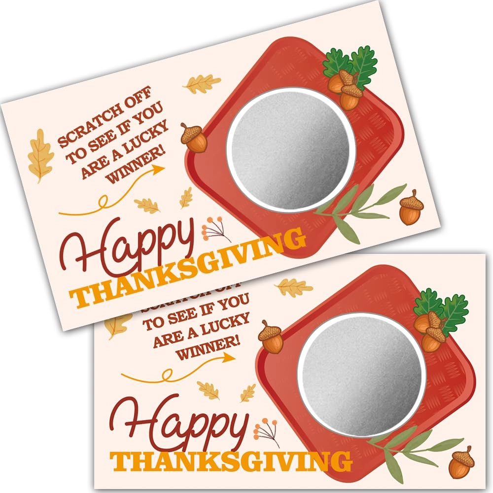 Haizct Thanksgiving Theme Scratch Off Games - Adult 50 pieces