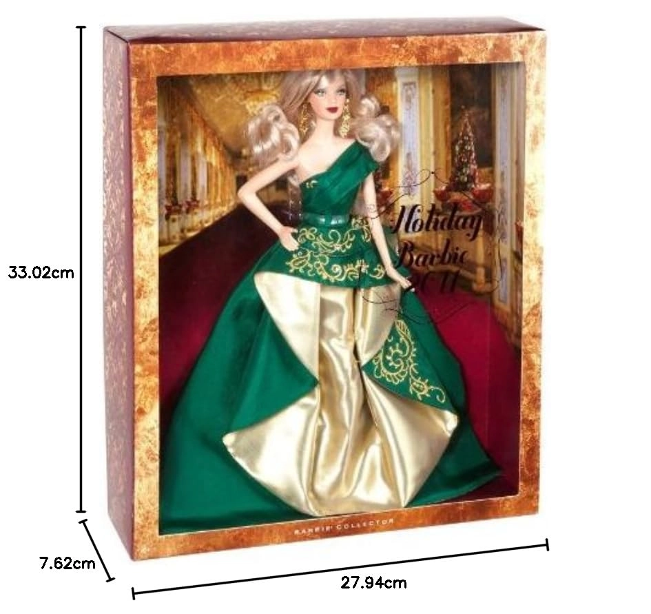 Barbie Collector 2011 Holiday Doll - Emerald Green Gold Chandelier Earrings