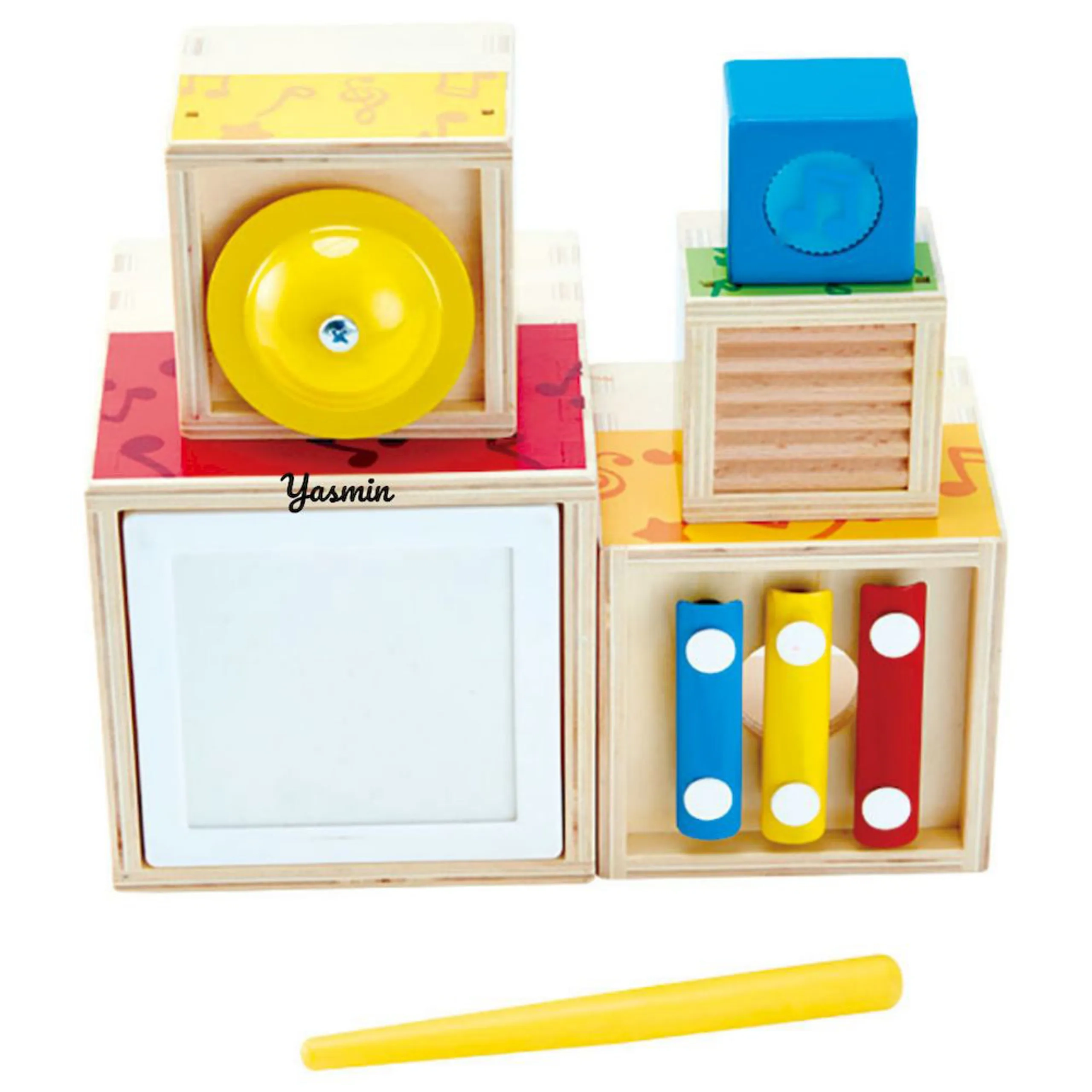 Hape Stacking Music Set - 18 Months five blocks one baton
