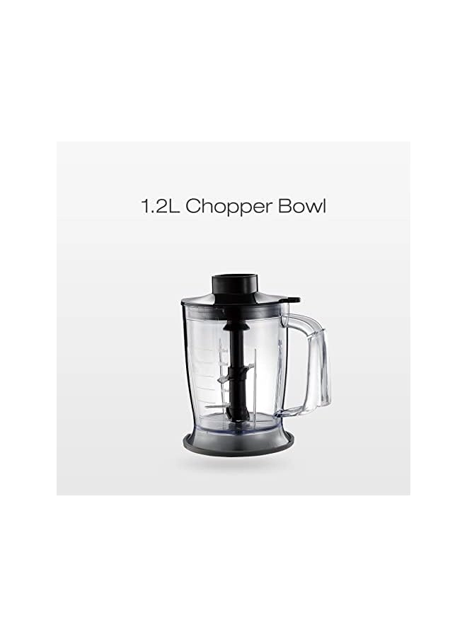 HB800 - 3-in-1 Immersion Hand Blender Single-button Smart Speed Control Includes Chopper Bowl and Whisk