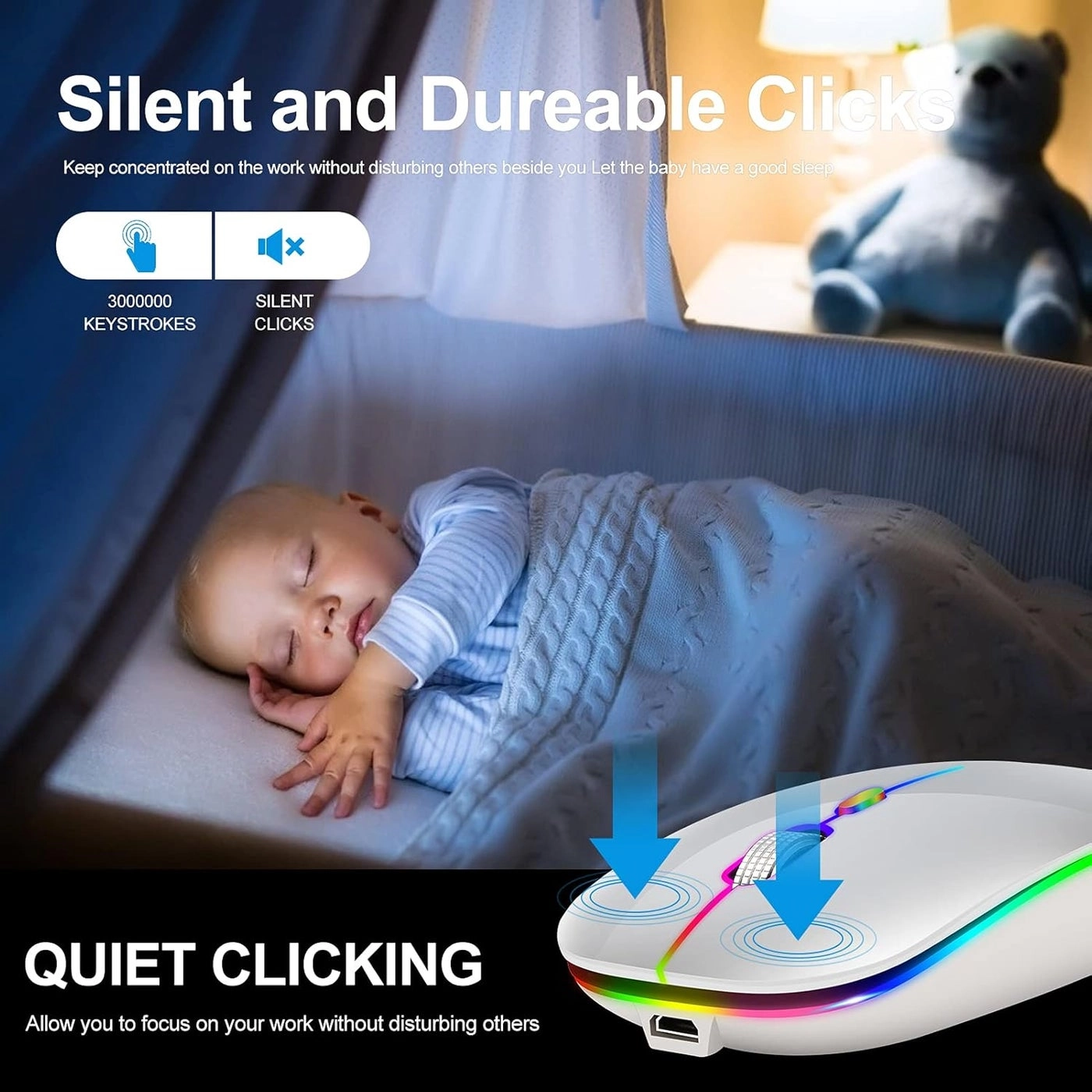 LED Rechargeable Mouse - Bluetooth