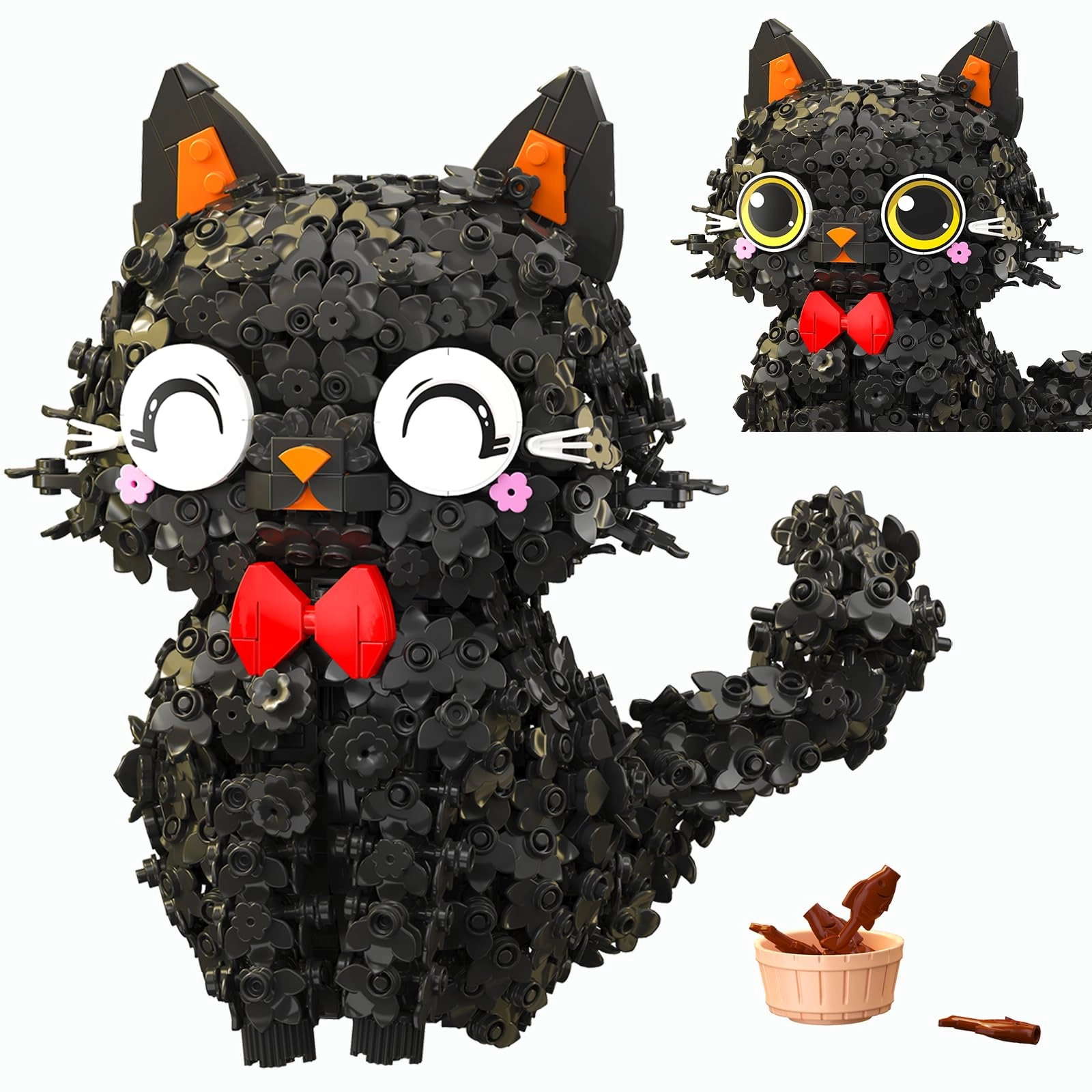 iixeal Black Flower Cat - 1651pcs