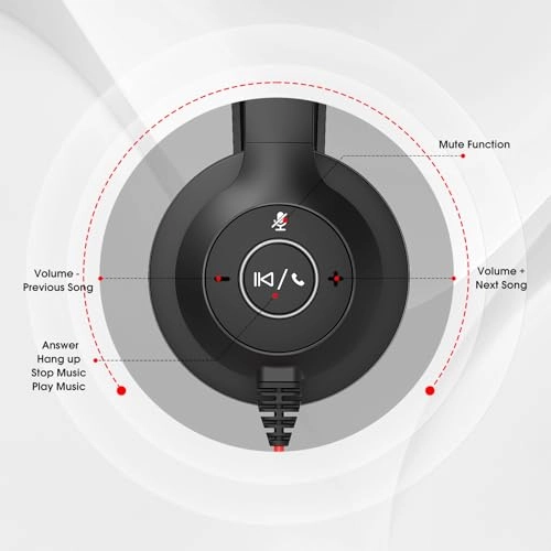 USB Headset with Microphone for PC Wired Headset