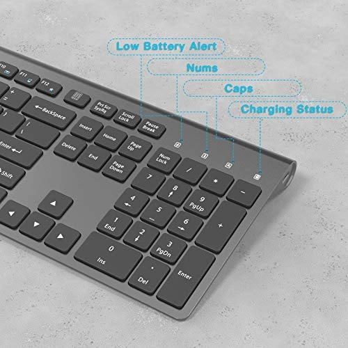 J Slim and Full-Sized Cordless Keyboard - Wireless