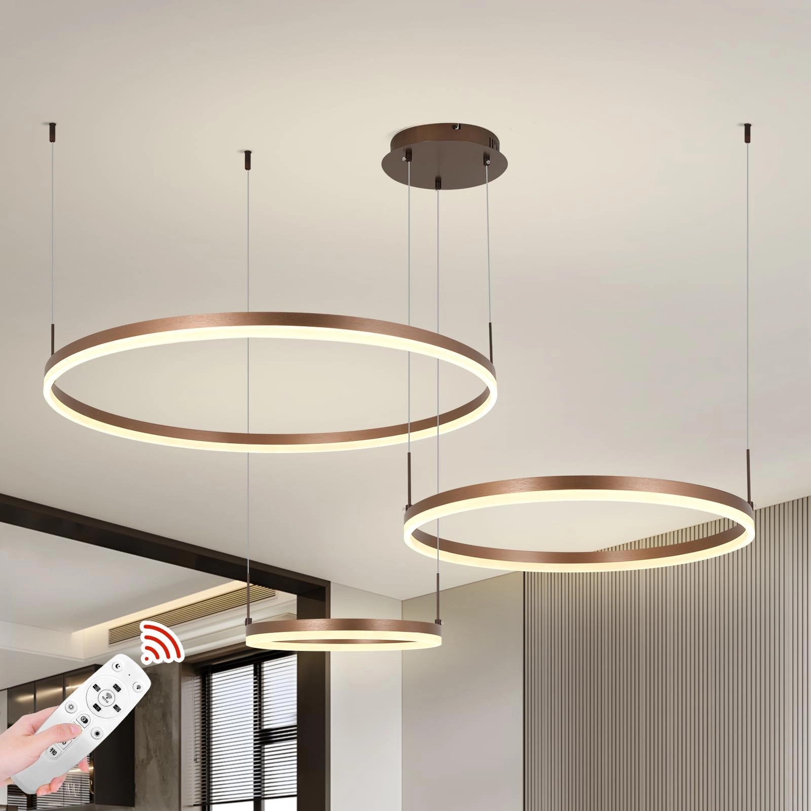 Modern LED Chandelier - 3000K-6000K Dimmable