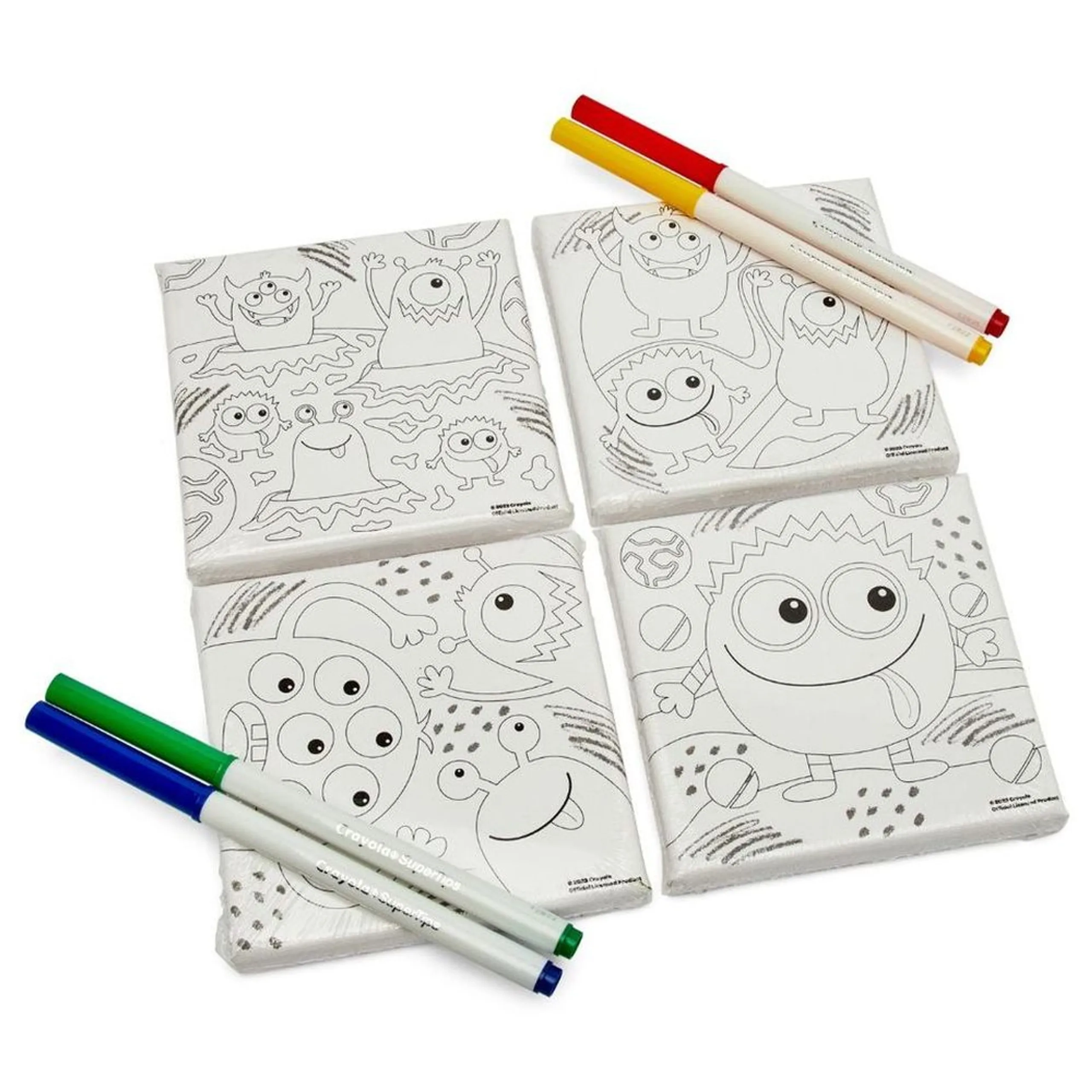 4 Colour in Canvases Art Set - 8 Pieces