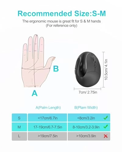 Wireless Ergonomic Mouse - Wireless 2.4GHz USB