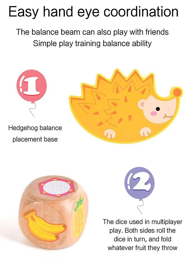 2In1 Wooden Hedgehog Balance Game - 3+ Years 12 pieces